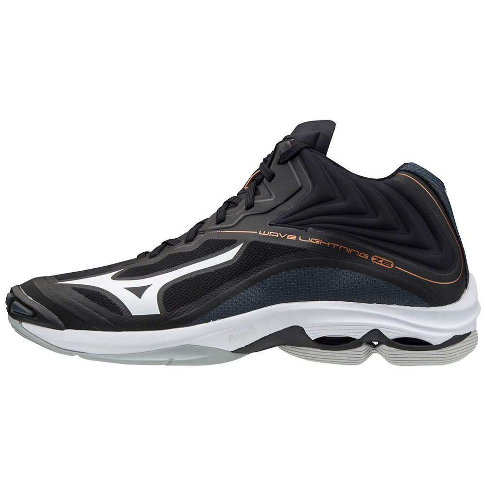 Panske Volejbalove Tenisky Mizuno Wave Lightning Z6 Mid Čierne/Biele Vypredaj XEGB91840